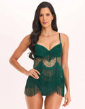 Green Fringe Babydoll