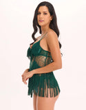 Green Fringe Babydoll